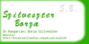 szilveszter borza business card